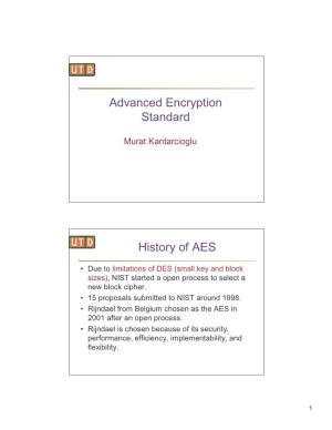 Advanced Encryption Standard History Of