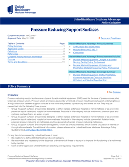 Pressure Reducing Support Surfaces