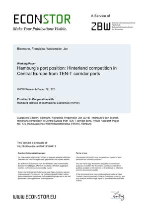 Hamburg's Port Position: Hinterland Competition in Central Europe from TEN-T Corridor Ports