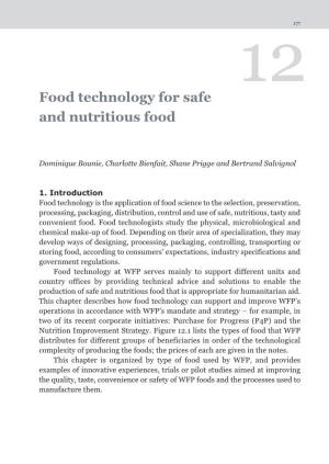Food Technology for Safe and Nutritious Food