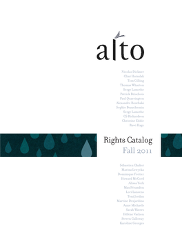 Rights Catalog Fall 2011