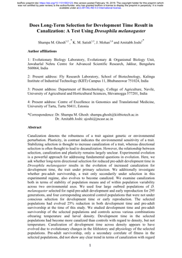 A Test Using Drosophila Melanogaster