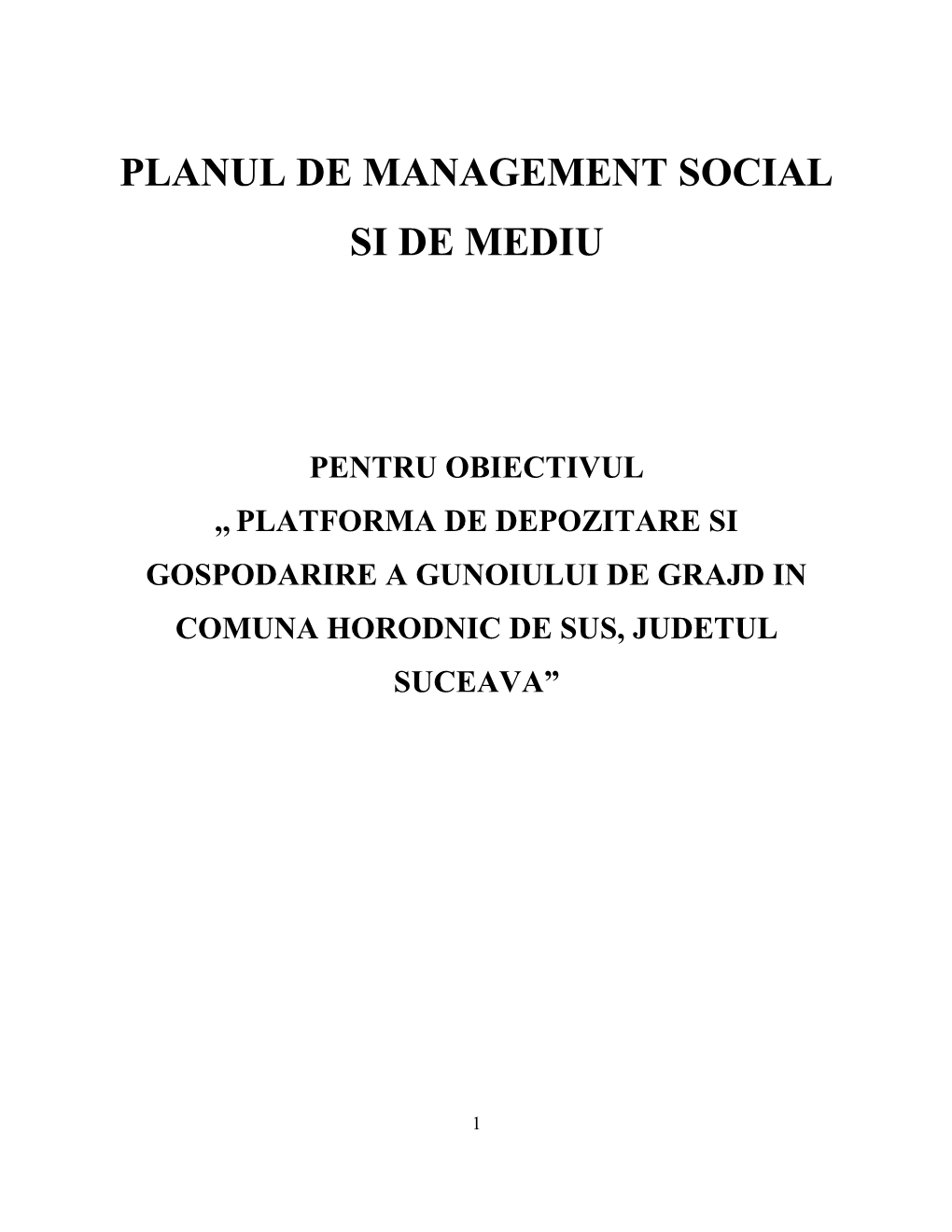 PMSM Horodnic De Sus, SV Actualizat 052020