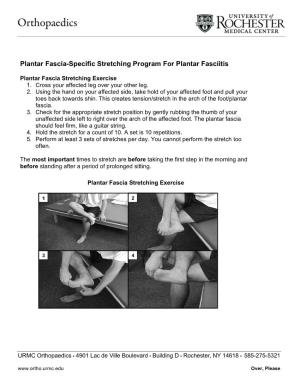 Plantar Fascia-Specific Stretching Program for Plantar Fasciitis