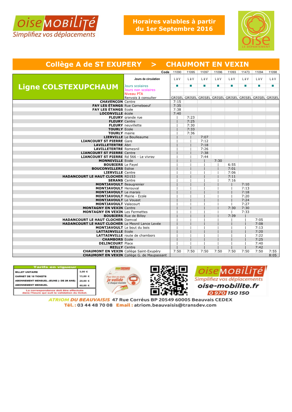 Ligne COLSTEXUPCHAUM