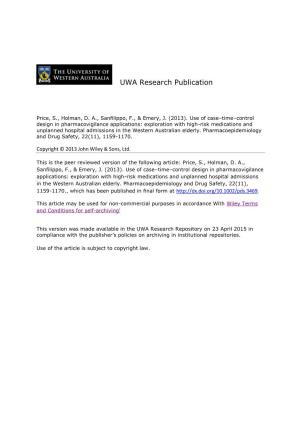 UWA Research Publication
