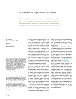 Artificial Lift for High-Volume Production