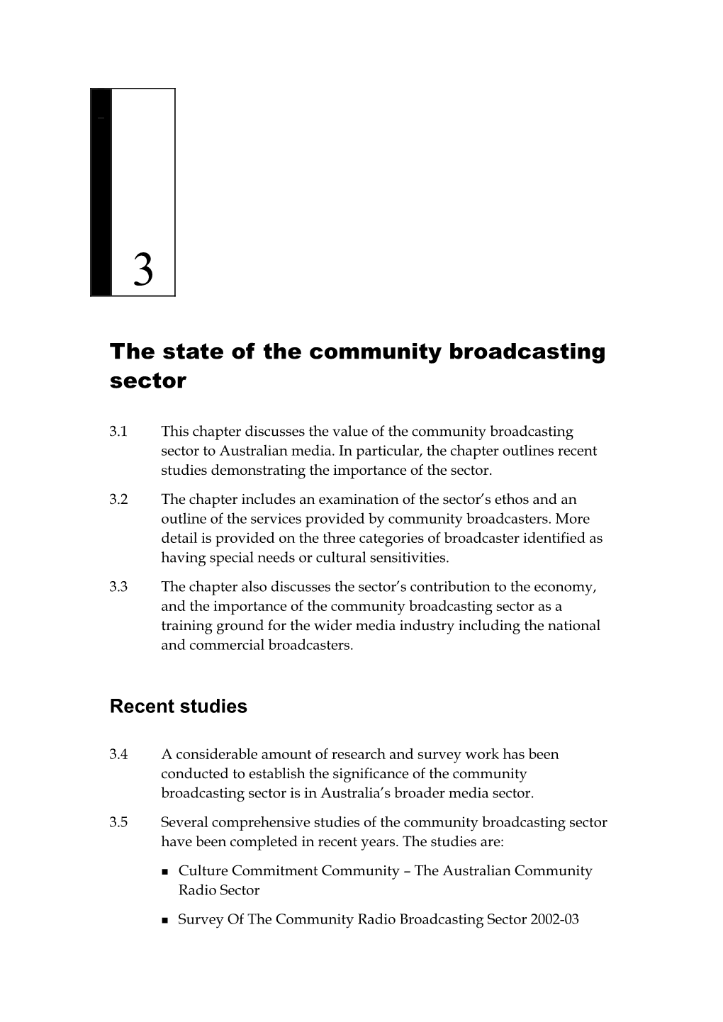 Chapter 3: the State of the Community Broadcasting Sector