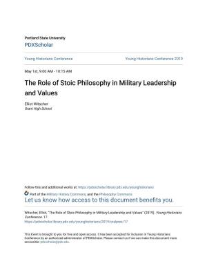 The Role of Stoic Philosophy in Military Leadership and Values