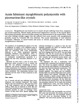 Acute Fulminant Myoglobinuric Polymyositis with Picornavirus-Like Crystals