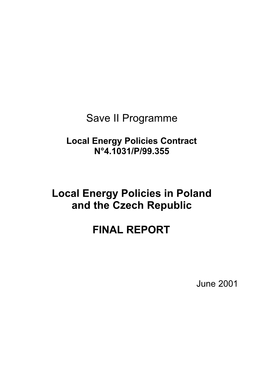 Save II Programme Local Energy Policies in Poland and the Czech
