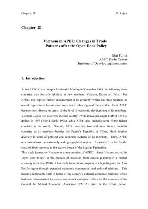 Vietnam in APEC: Changes in Trade Patterns After the Open Door Policy