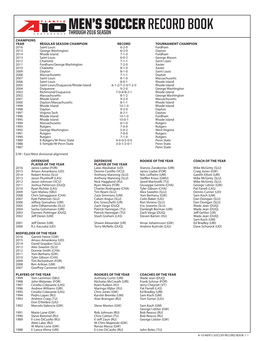 Men's Soccer Record Book