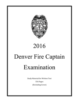 2016 Denver Fire Captain Examination