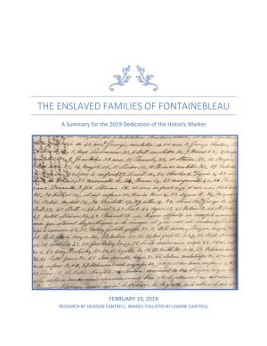 The Enslaved Families of Fontainebleau