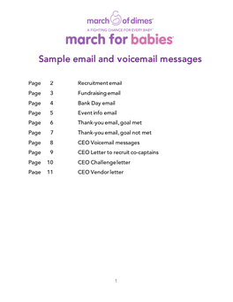 Sample Email and Voicemail Messages