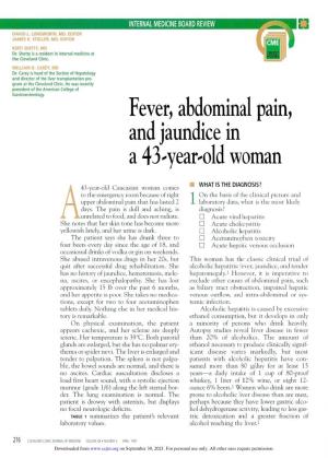 Fever, Abdominal Pain, and Jaundice in a 43-Year-Old Woman