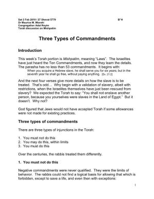Three Types of Commandments