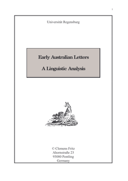 Early Australian Letters a Linguistic Analysis