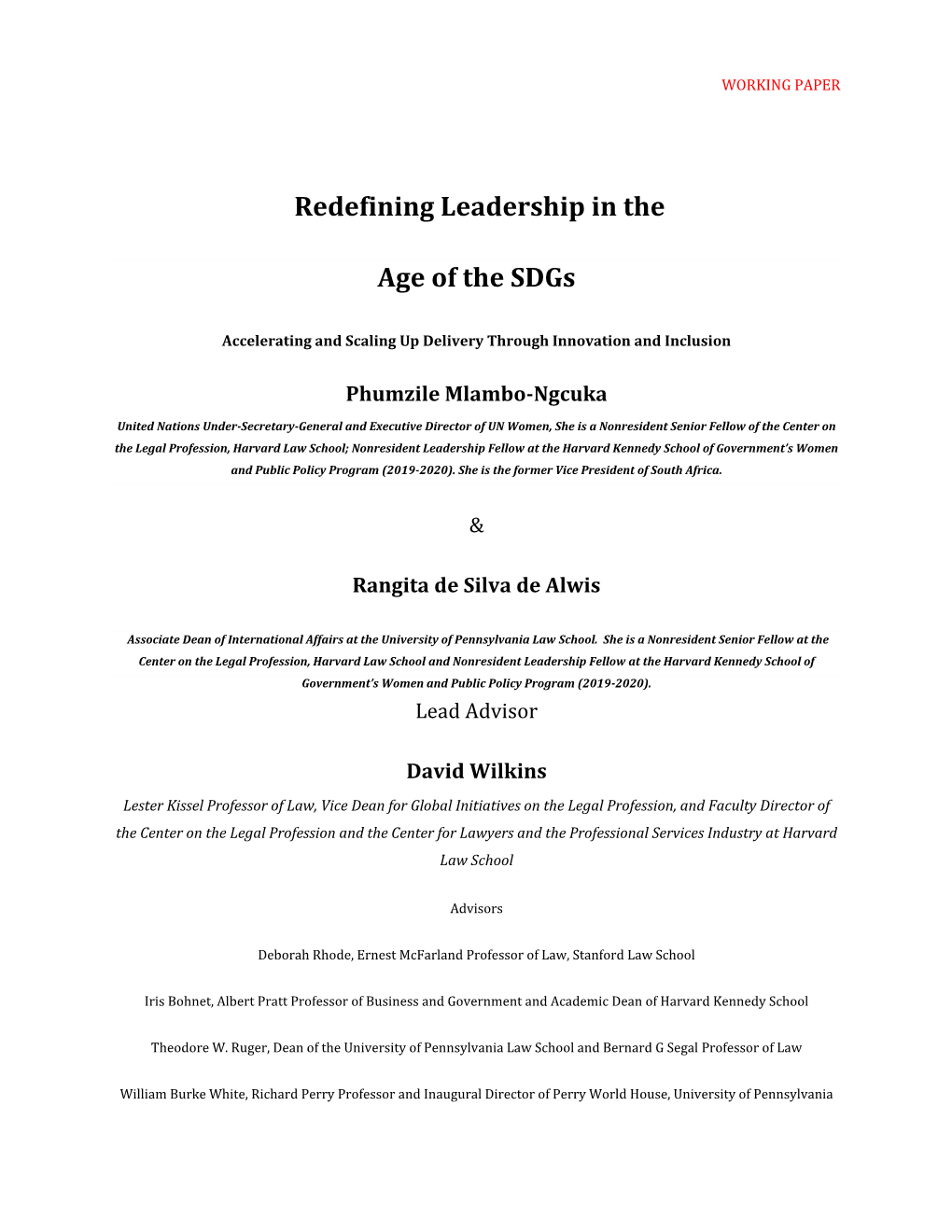 Redefining Leadership in the Age of the Sdgs