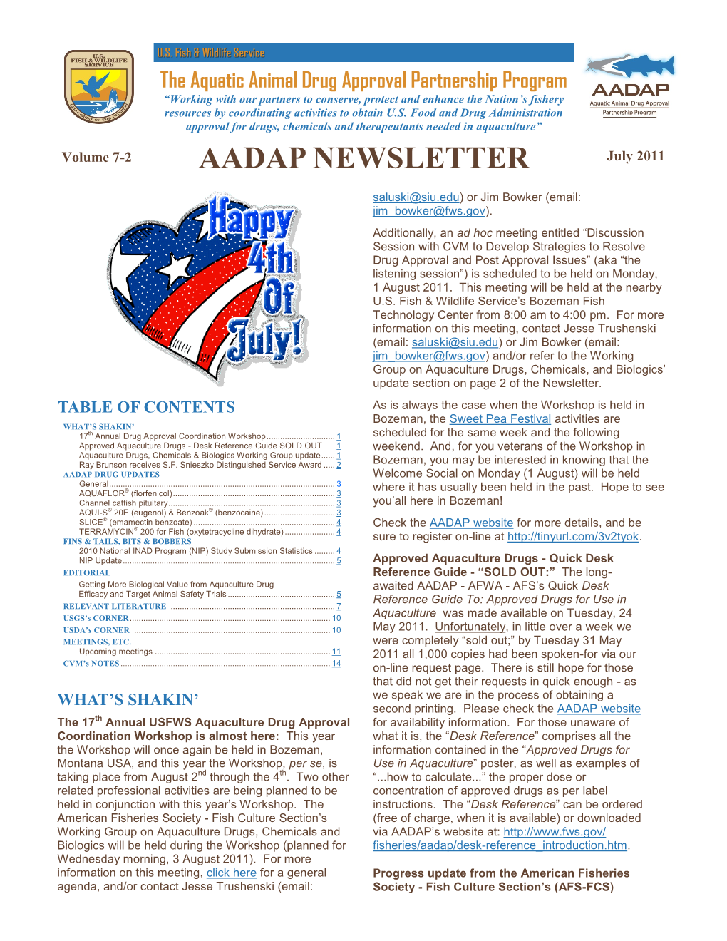AADAP NEWSLETTER July 2011