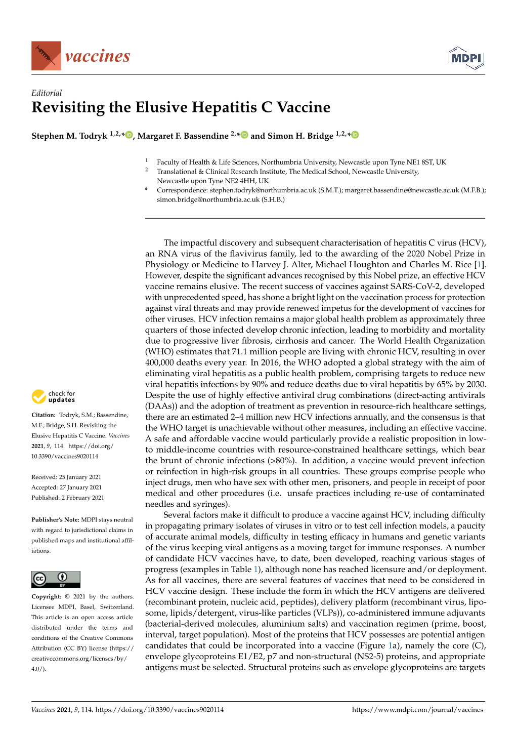 Revisiting the Elusive Hepatitis C Vaccine