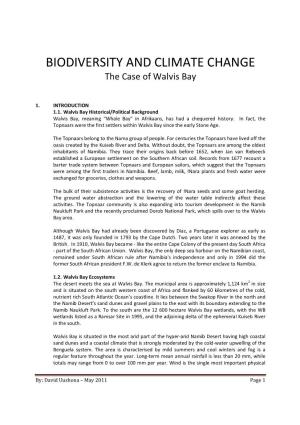 BIODIVERSITY and CLIMATE CHANGE the Case of Walvis Bay