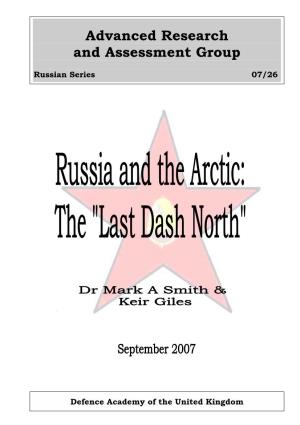 Russia and the Arctic: the New Great Game 1 Dr Mark a Smith
