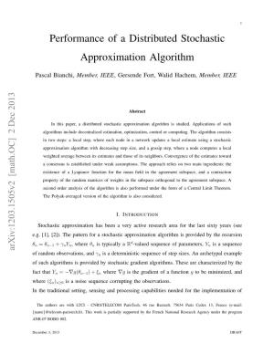 Performance of a Distributed Stochastic Approximation Algorithm
