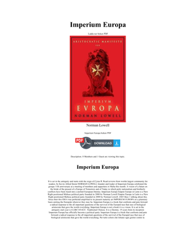 Imperium Europa Norman Lowell Bok PDF Epub