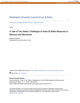 Challenges to Voter ID Ballot Measures in Missouri and Minnesota