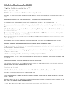 A's Daily News Clips; Saturday, March 06, 2010 A's Pitcher Ben
