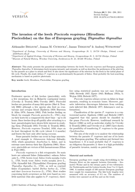 The Invasion of the Leech Piscicola Respirans (Hirudinea: Piscicolidae