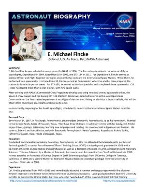 E. Michael Fincke (Colonel, U.S