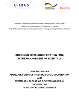 Inter-Municipal Coooperation (Imc) in the Management of Hospitals