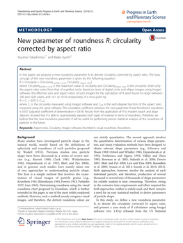 New Parameter of Roundness R: Circularity Corrected by Aspect Ratio Yasuhiro Takashimizu1* and Maiko Iiyoshi2
