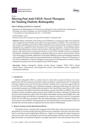 Novel Therapies for Treating Diabetic Retinopathy