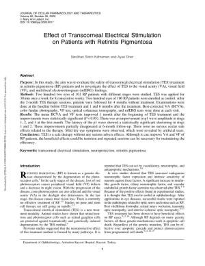 Effect of Transcorneal Electrical Stimulation on Patients with Retinitis Pigmentosa