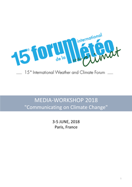 MEDIA-WORKSHOP 2018 "Communicating on Climate Change"