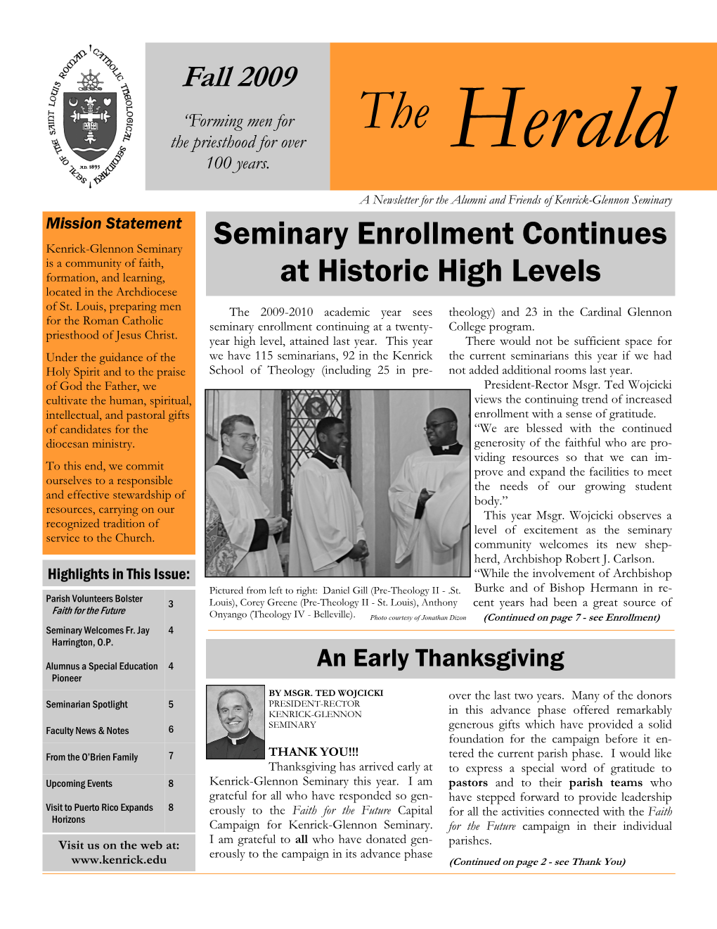 Fall 2009 – Newsletter