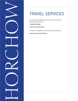 TRAVEL SERVICES @ Horchow.Com