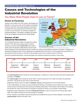 Causes and Technologies of the Industrial Revolution