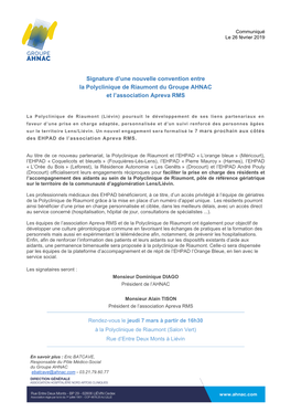 Signature D'une Nouvelle Convention Entre La Polyclinique De Riaumont