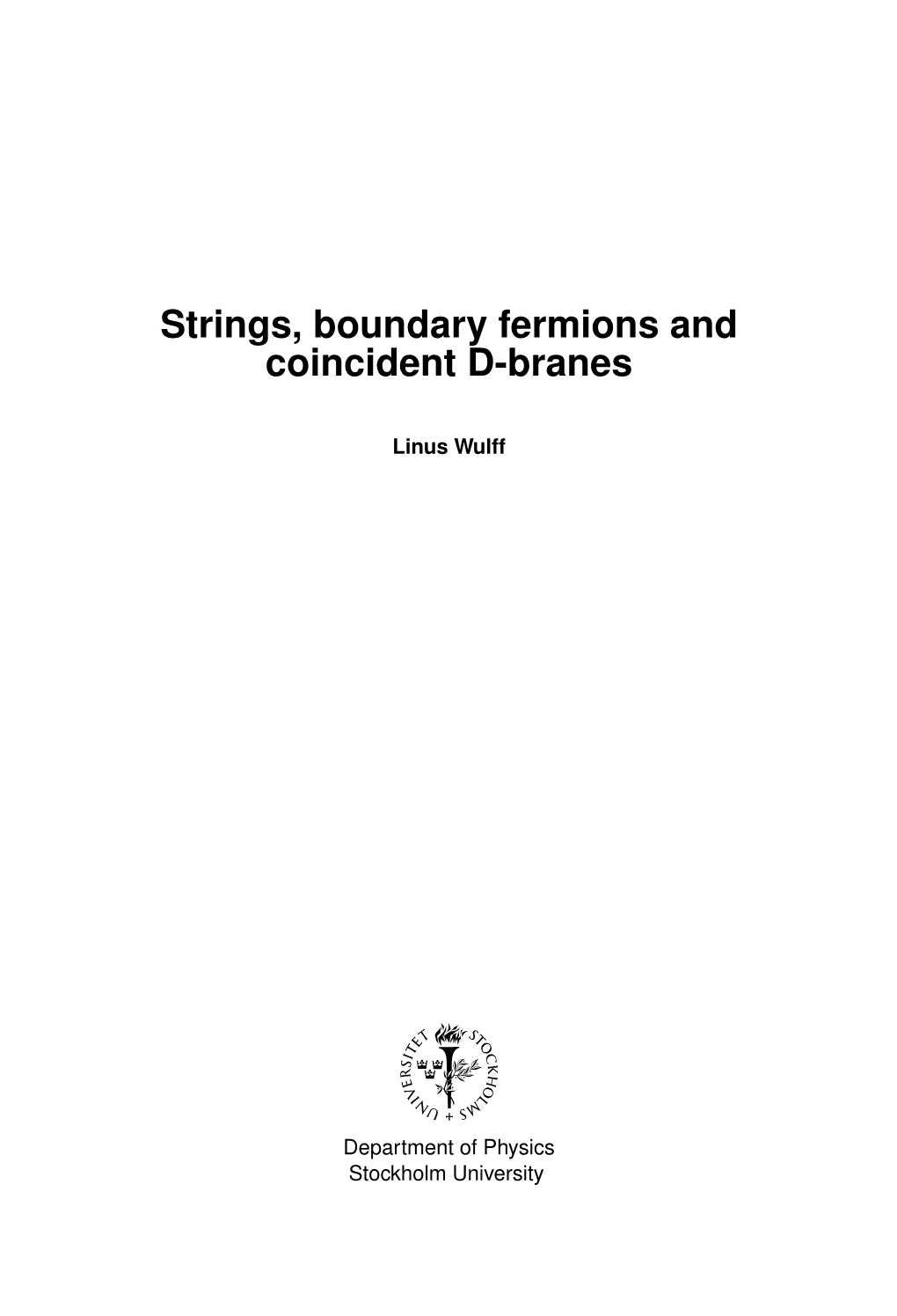 Strings, Boundary Fermions and Coincident D-Branes