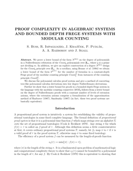 Proof Complexity in Algebraic Systems and Bounded Depth Frege Systems with Modular Counting