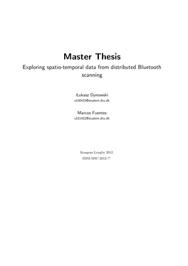 Master Thesis Exploring Spatio-Temporal Data from Distributed Bluetooth Scanning