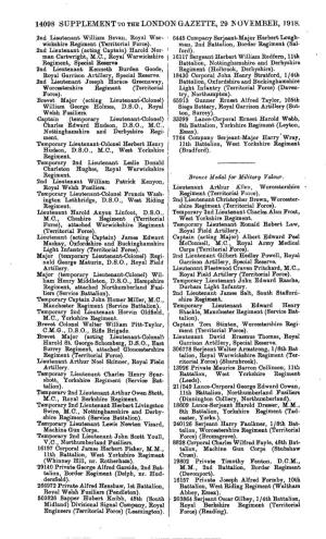 14098 Supplement to the London Gazette, 29 November, 3918