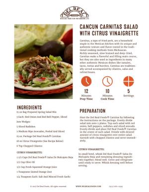 Cancun Carnitas Salad with Citrus Vinaigrette