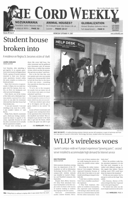 The Cord Weekly (September 19, 2007)