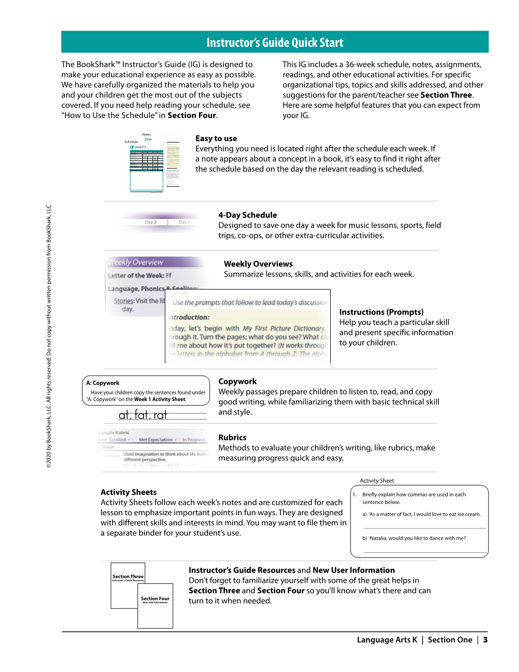 Language Arts K, 3-Week Sample